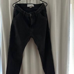 Black Men's carpenter style black wash jean